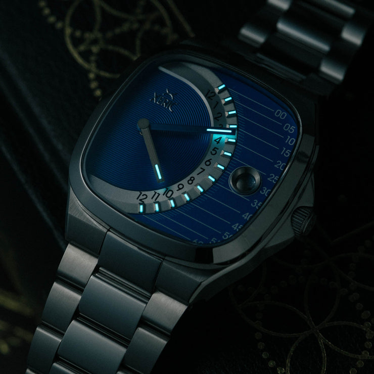 Timeline Retrograde Automatic Blue | Xeric.com – Watches.com