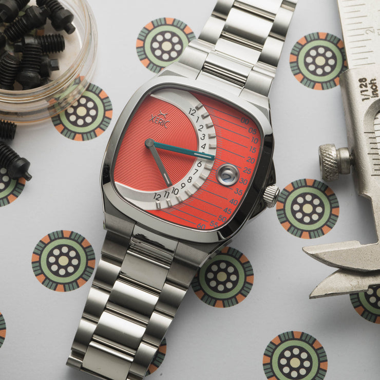 Timeline Retrograde Automatic Salmon | Xeric.com – Watches.com