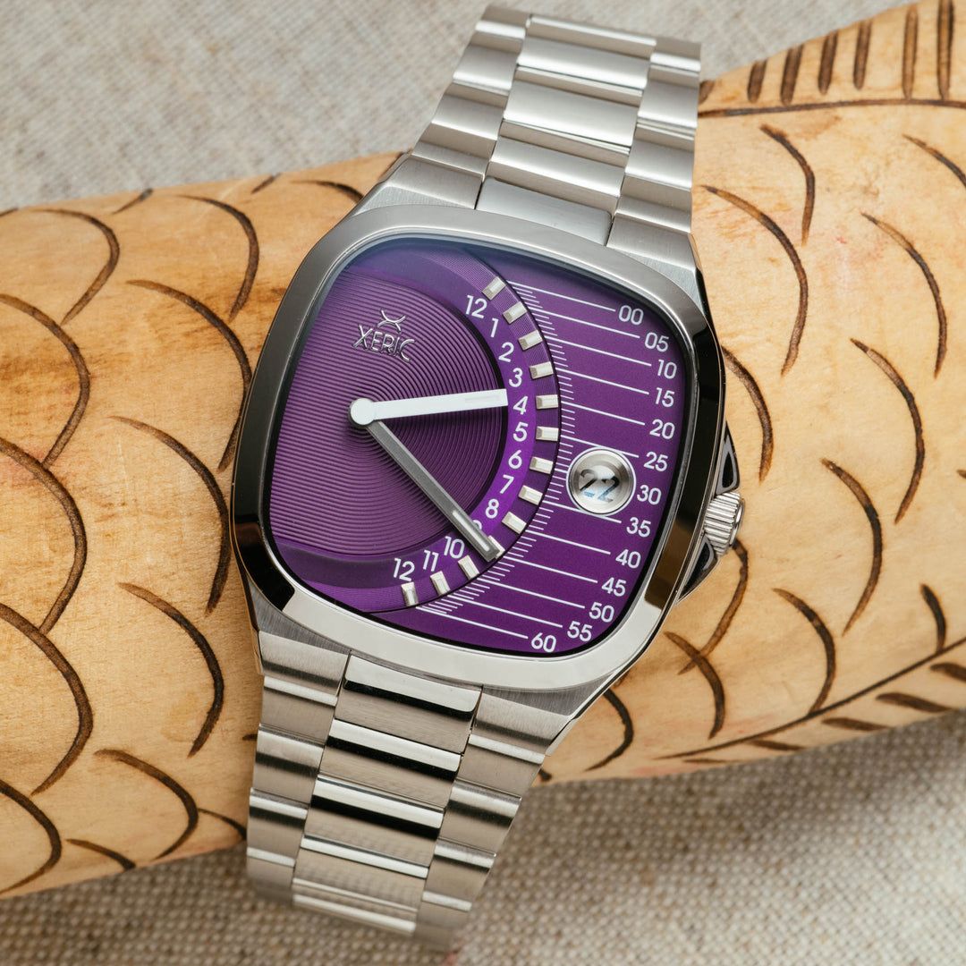 Timeline Retrograde Automatic Purple | Xeric.com – Watches.com