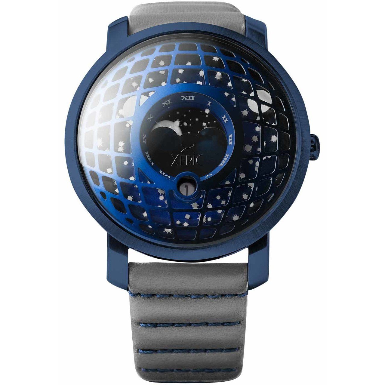 Xeric Trappist-1 American Moonphase Blue Gray | Watches.com