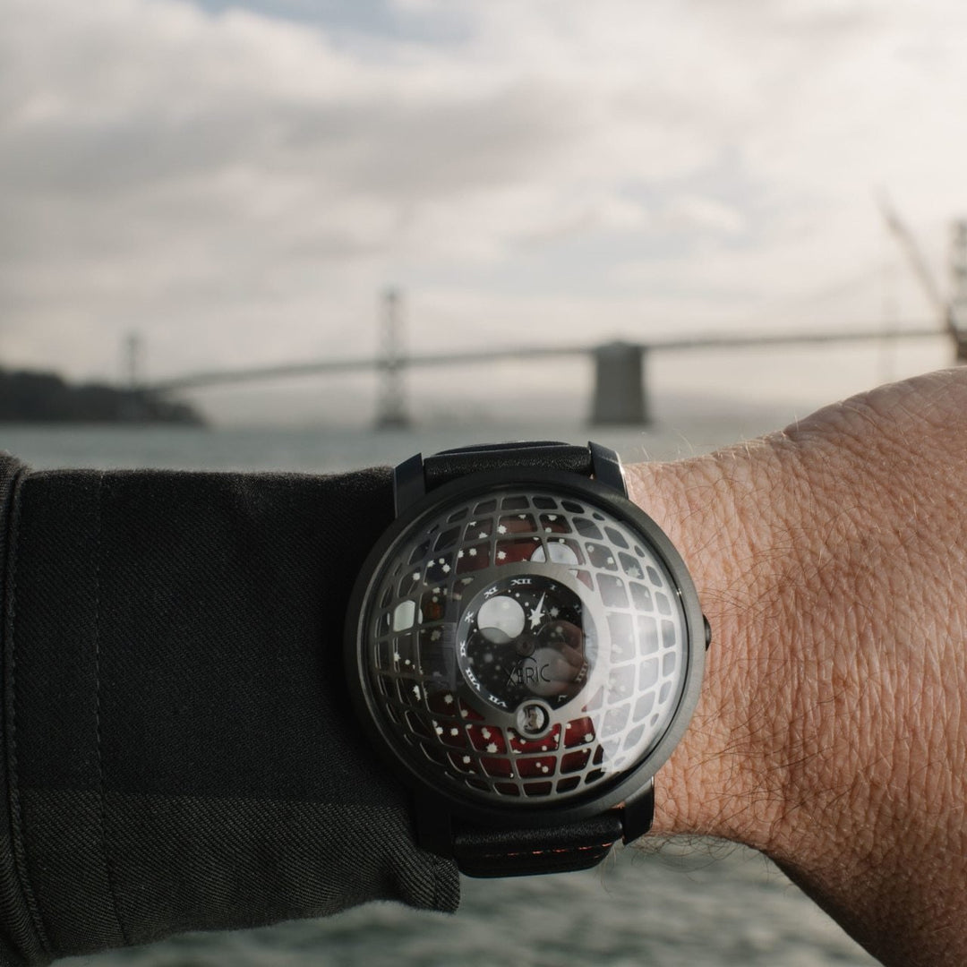 Xeric Trappist-1 American Moonphase Gunmetal Red | Watches.com