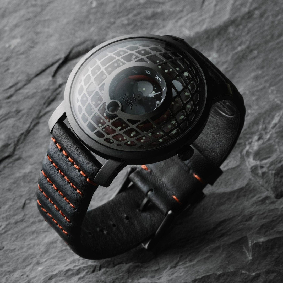 Xeric Trappist-1 American Moonphase Gunmetal Red | Watches.com