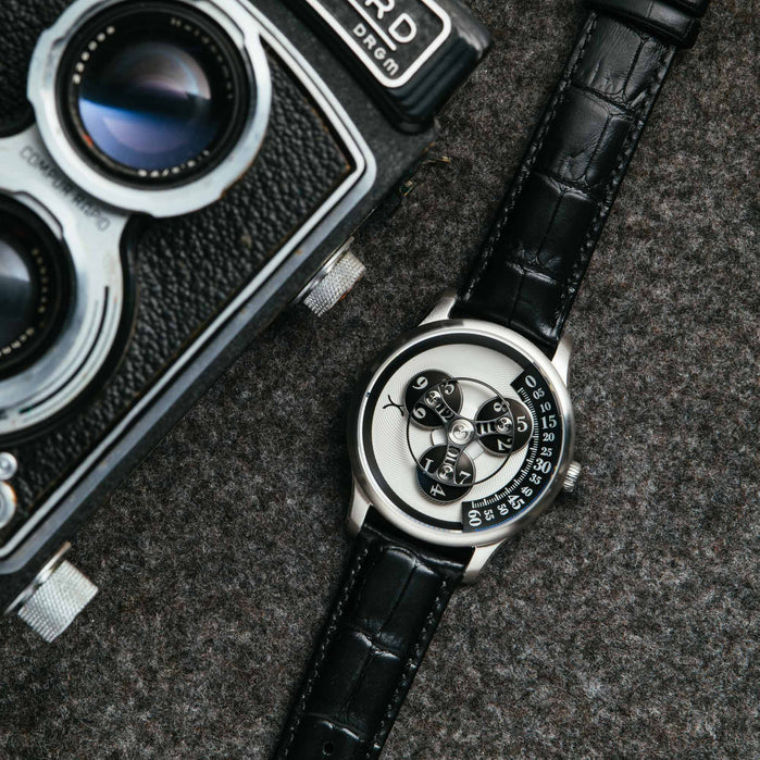 Xeric Triptych Automatic Wandering Hour Panda angled shot picture