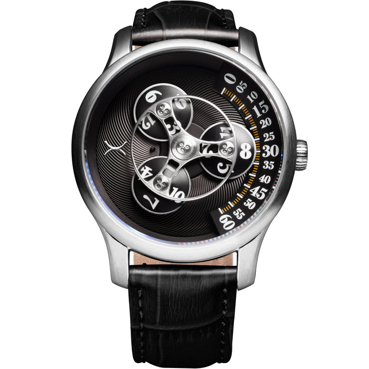 Xeric Triptych Automatic Wandering Hour Steel Black