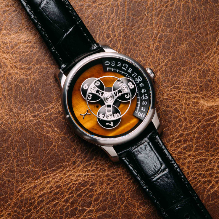 Xeric Triptych Automatic Wandering Hour Stone Edition Tigerseye