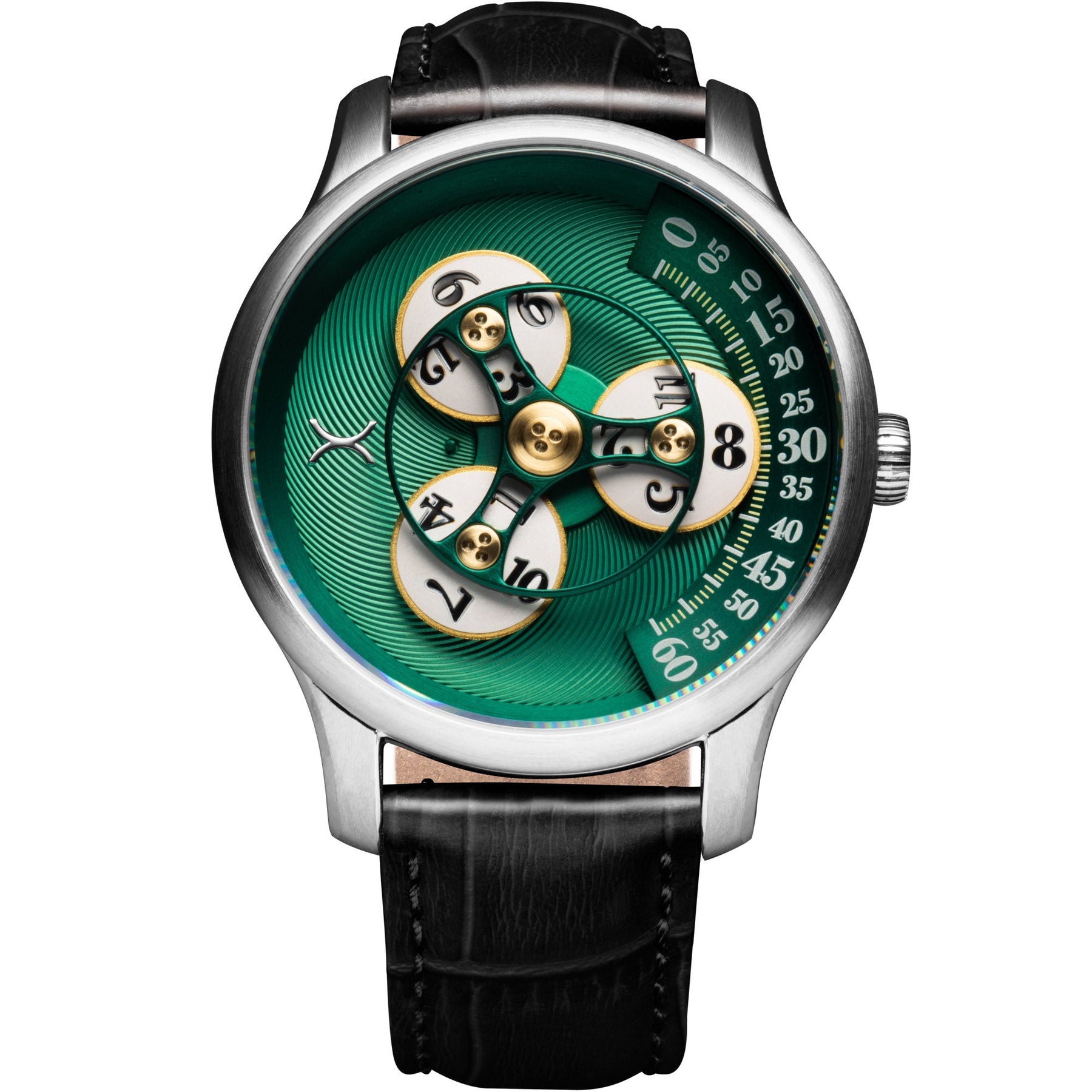Xeric Triptych Automatic Wandering Hour Emerald | Watches.com Xeric Triptych Automatic Wandering Hour Emerald | Watches.com