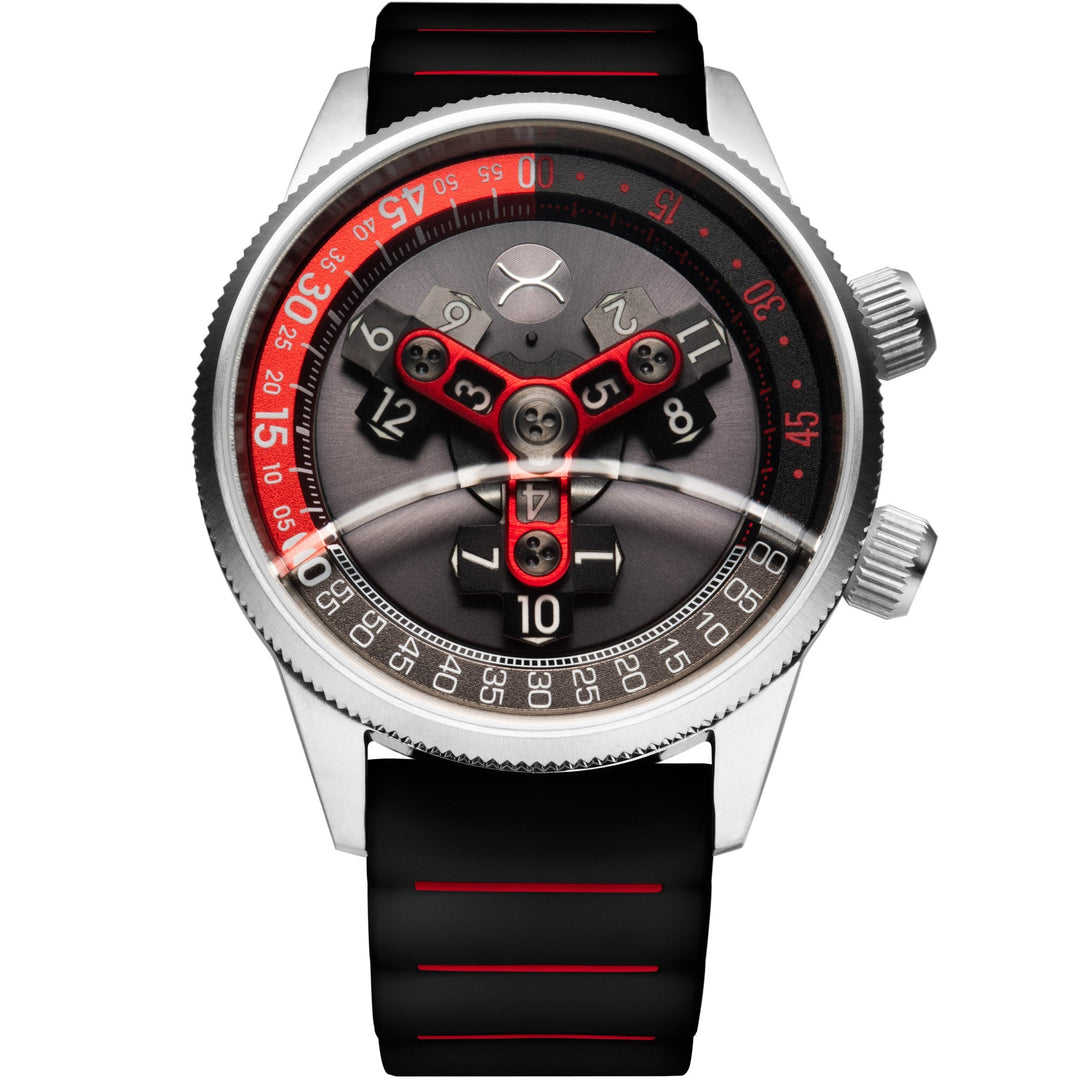 Xeric Vendetta II Automatic Wandering Hour Black Gray Red