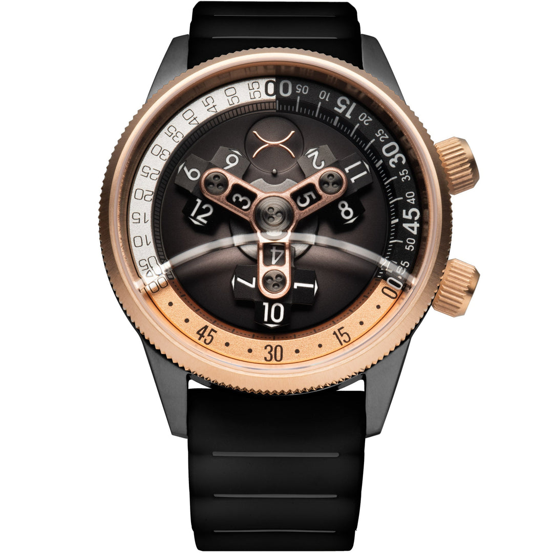 Xeric Vendetta II Automatic Wandering Hour Gunmetal Rose Gold