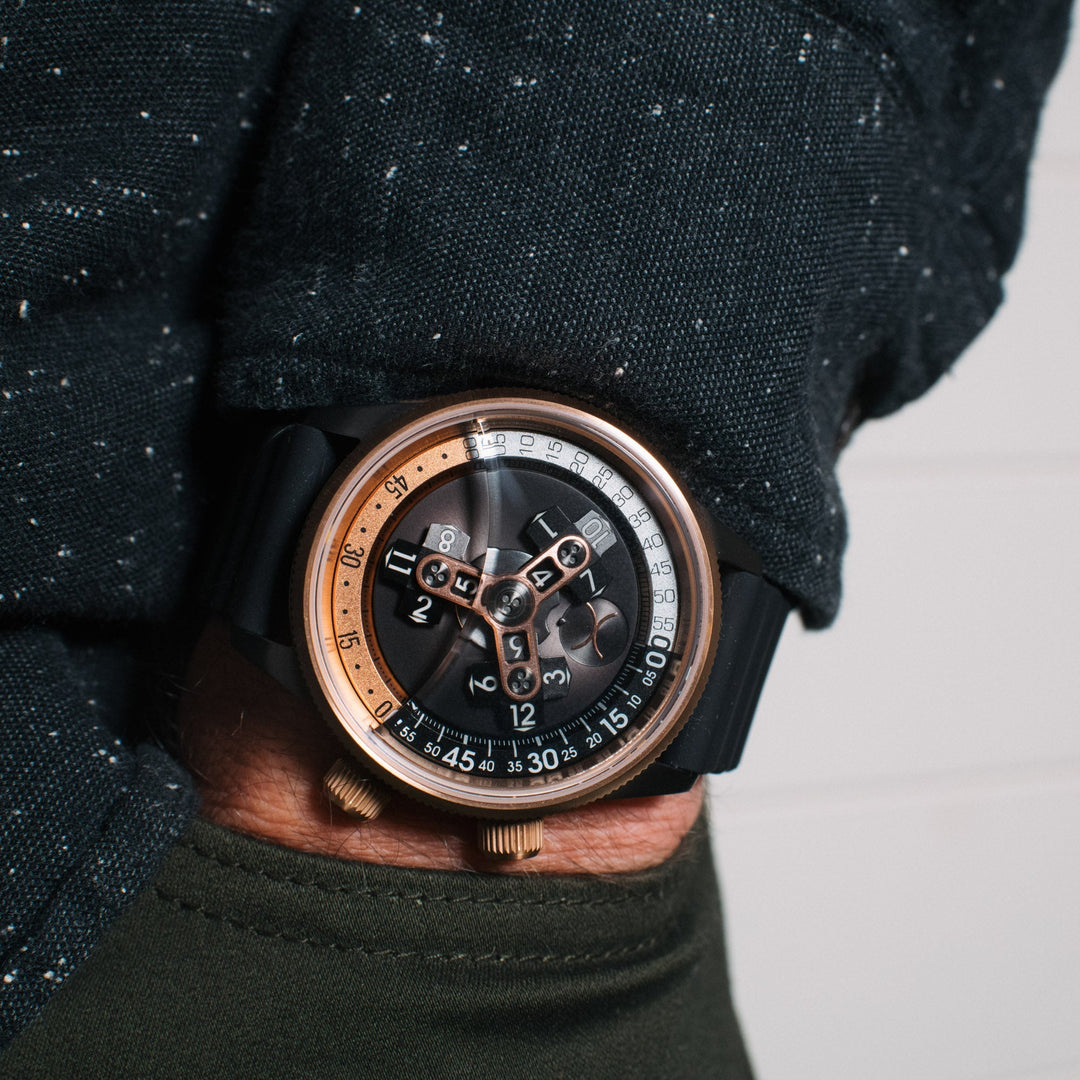 Xeric Vendetta II Automatic Wandering Hour Gunmetal Rose Gold