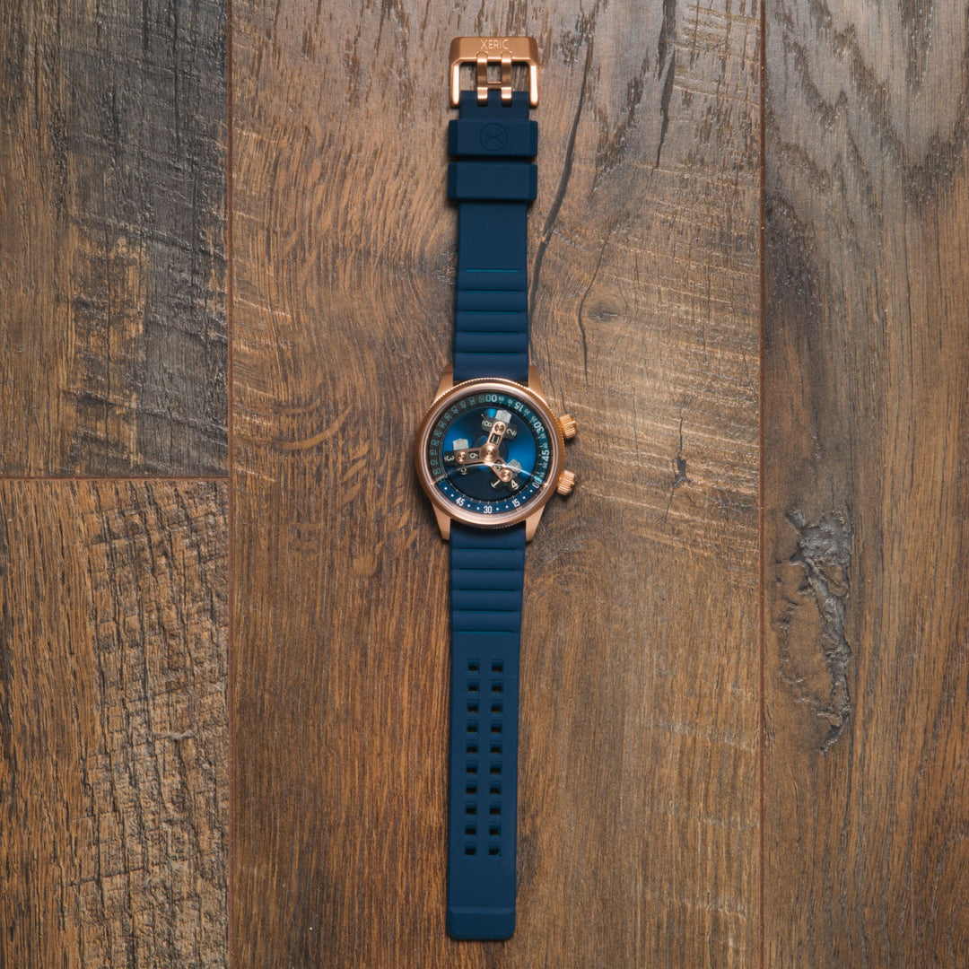Xeric Vendetta II Automatic Wandering Hour Rose Gold Indigo