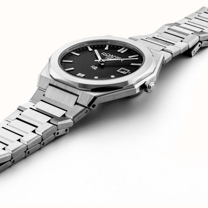 Roamer R8 Gents Black SS angled shot picture