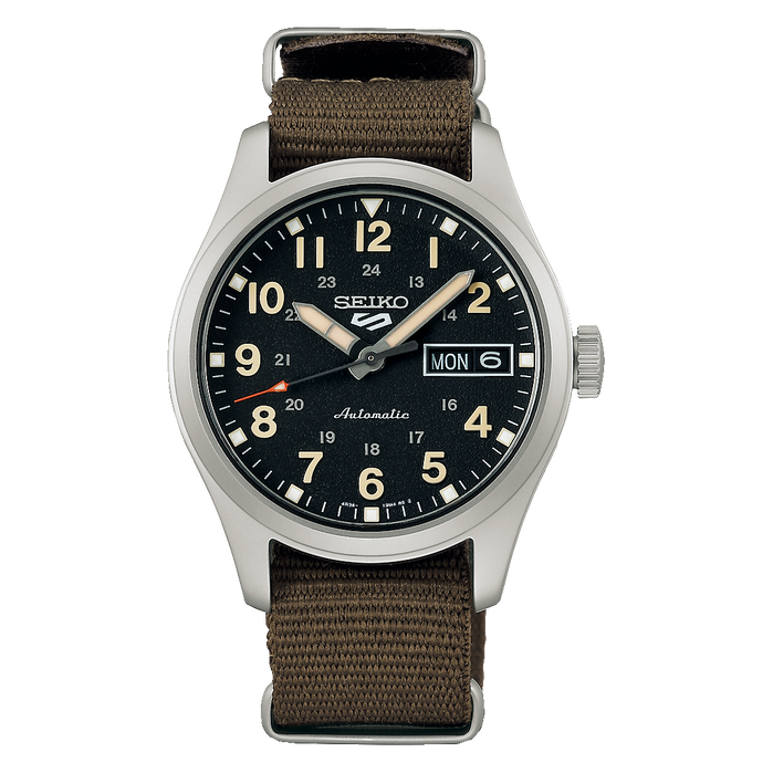 Seiko 5 Sports Field Automatic Black angled shot picture