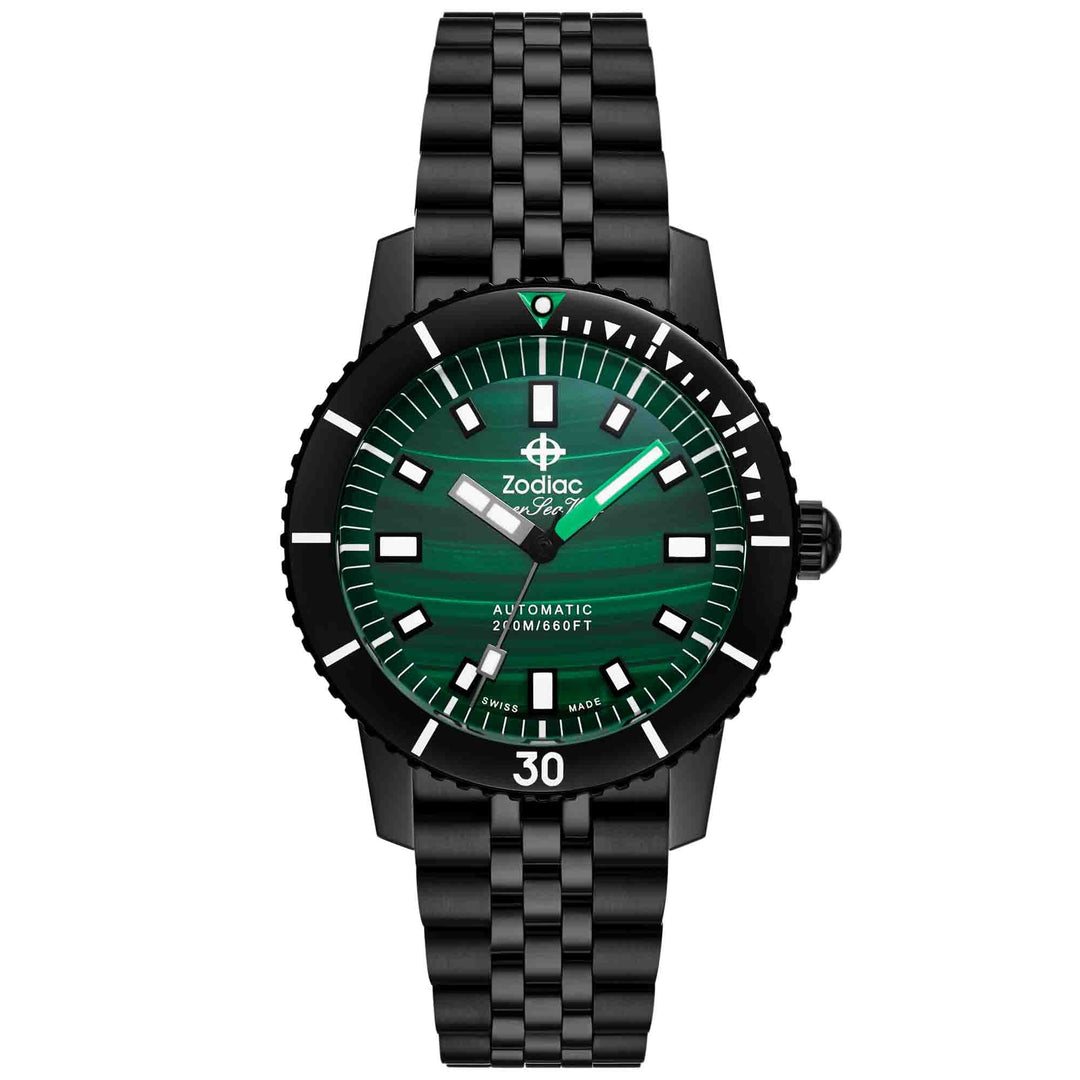 Zodiac Super Sea Wolf Compression Diver Automatic Malachite SS