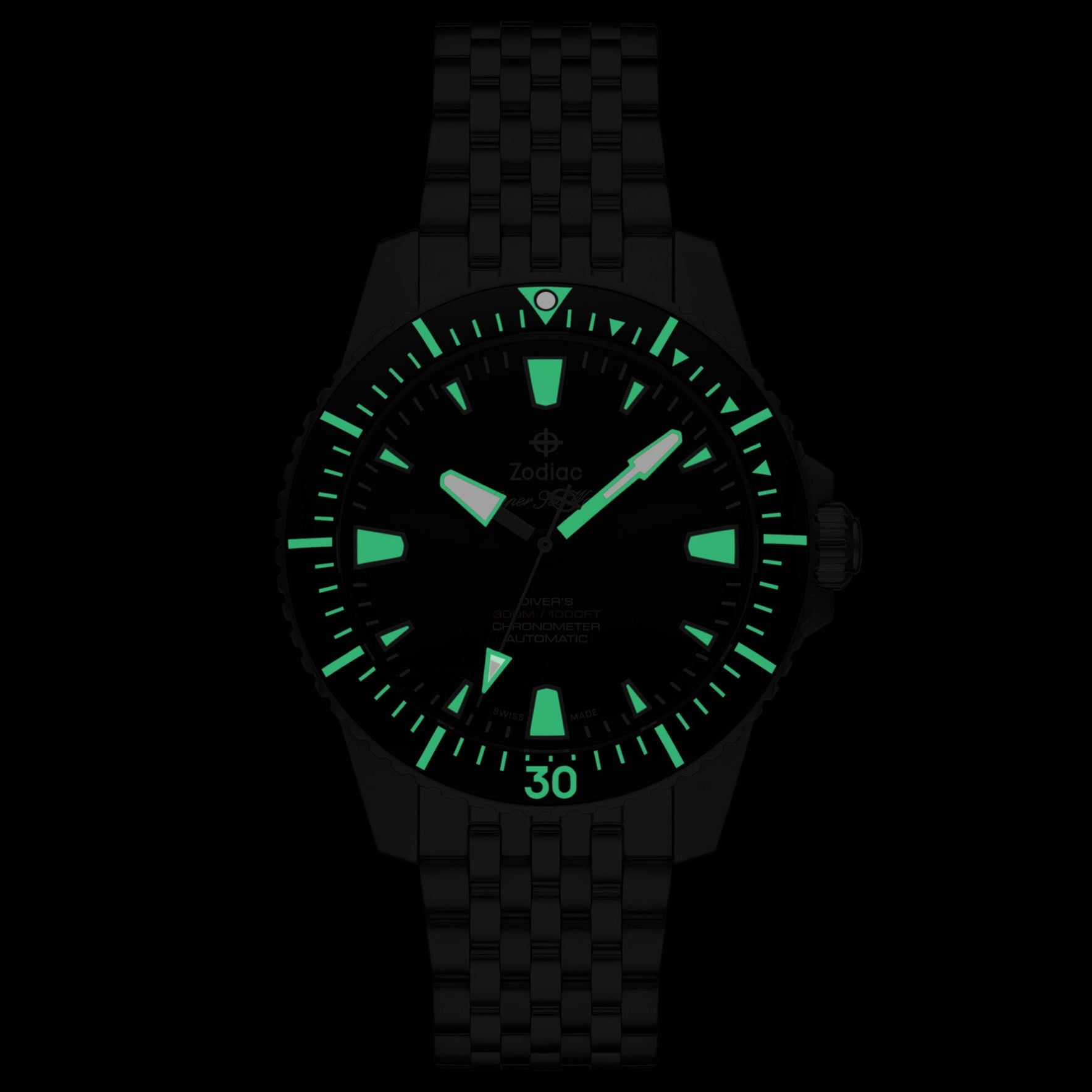 Zodiac ZO3552 Super Sea Wolf Pro-Diver Automatic SS All Black