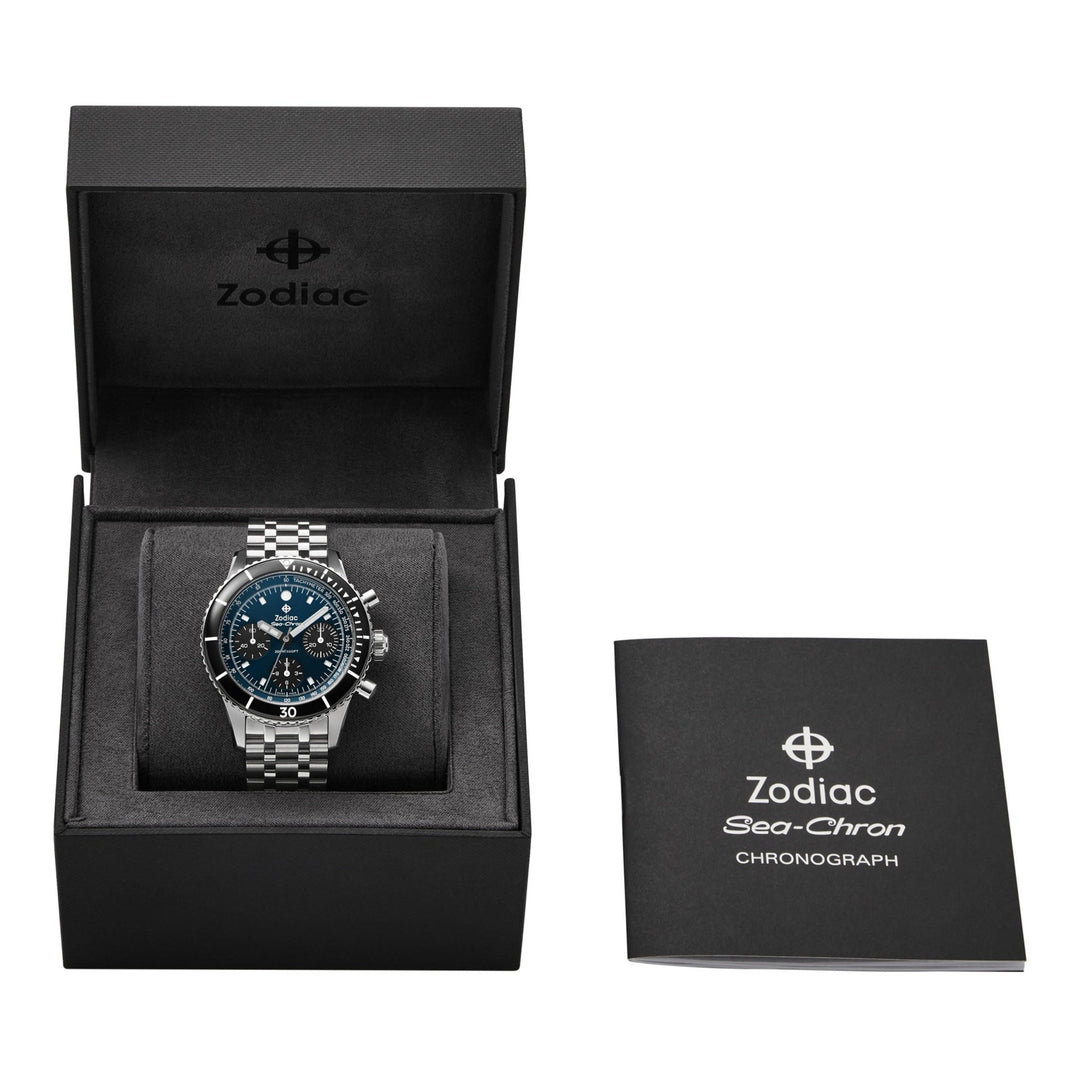 Zodiac ZO3605 Sea-Chron Automatic Blue SS | Watches.com