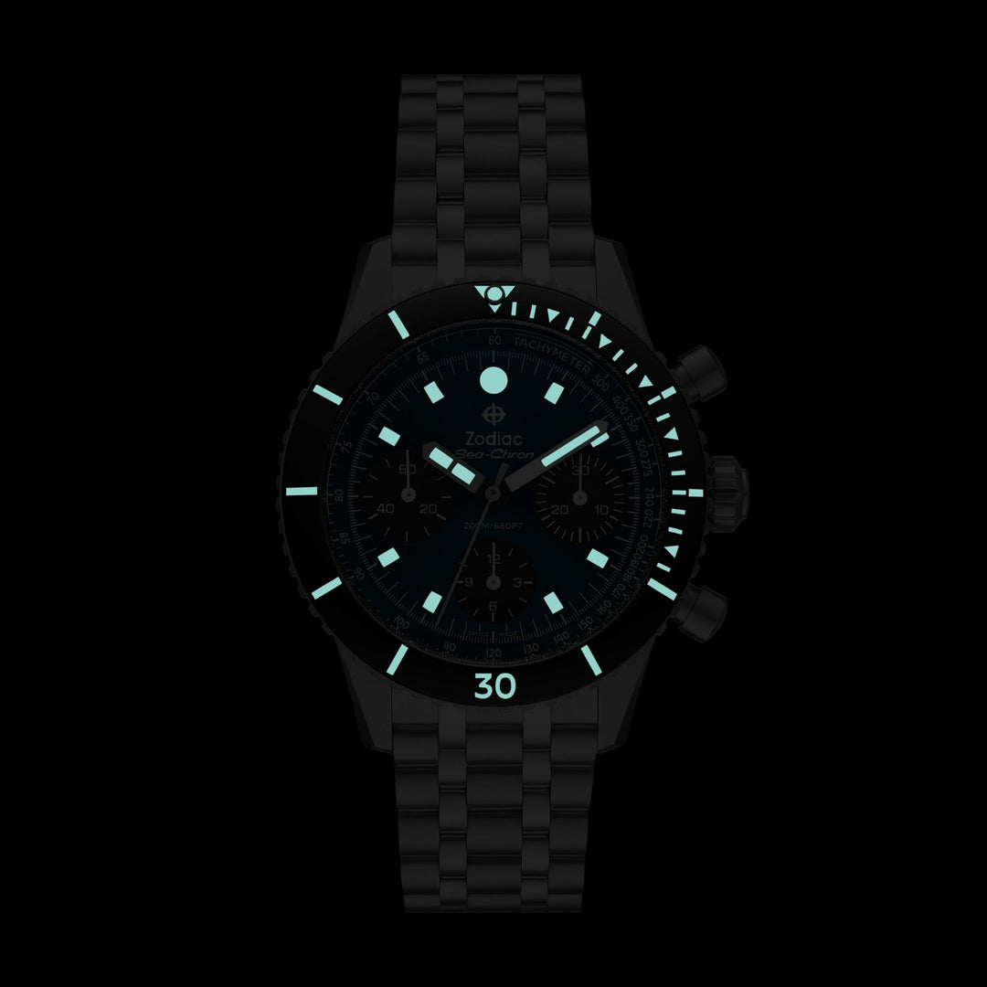 Zodiac ZO3605 Sea-Chron Automatic Blue SS | Watches.com