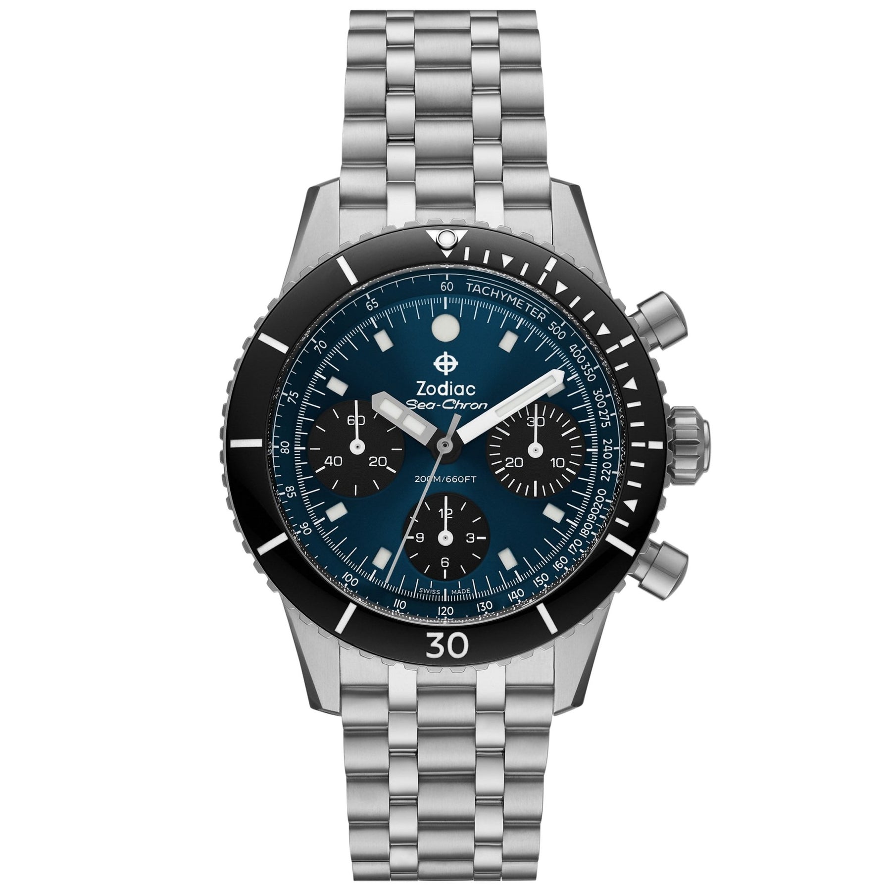 Zodiac ZO3605 Sea-Chron Automatic Blue SS | Watches.com