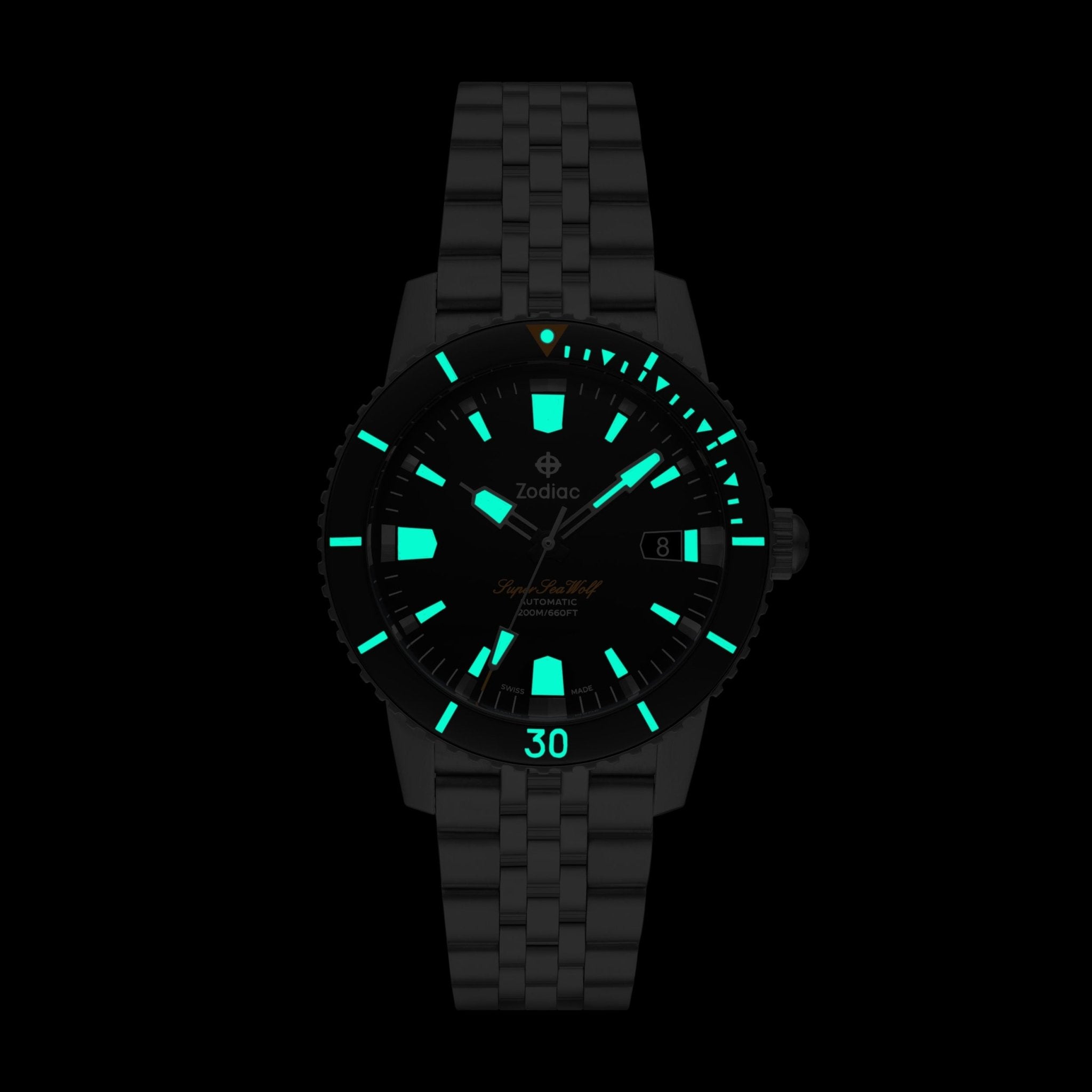 Zodiac ZO9296 Super Sea Wolf Skin Automatic Black | Watches.com