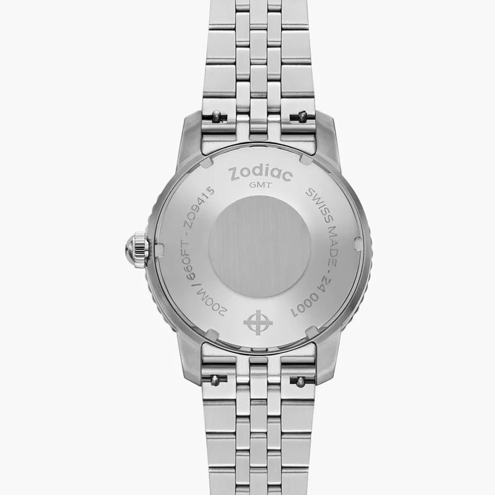 カジマルSILVER WOLF Zodiac ZO9415 Super Sea Wolf GMT Automatic Silver SS | Watches.com