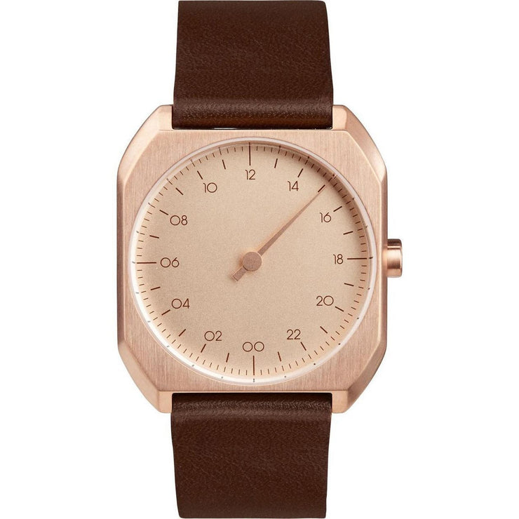 Slow Mo 10 Swiss One Hand Brown Rose Gold