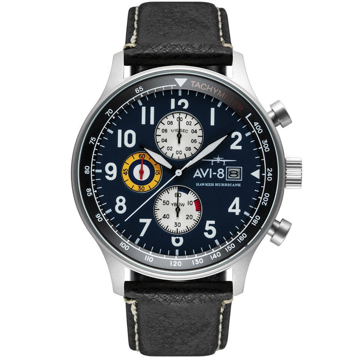 AVI-8 Hawker Hurricane Chrono Blue Black angled shot picture