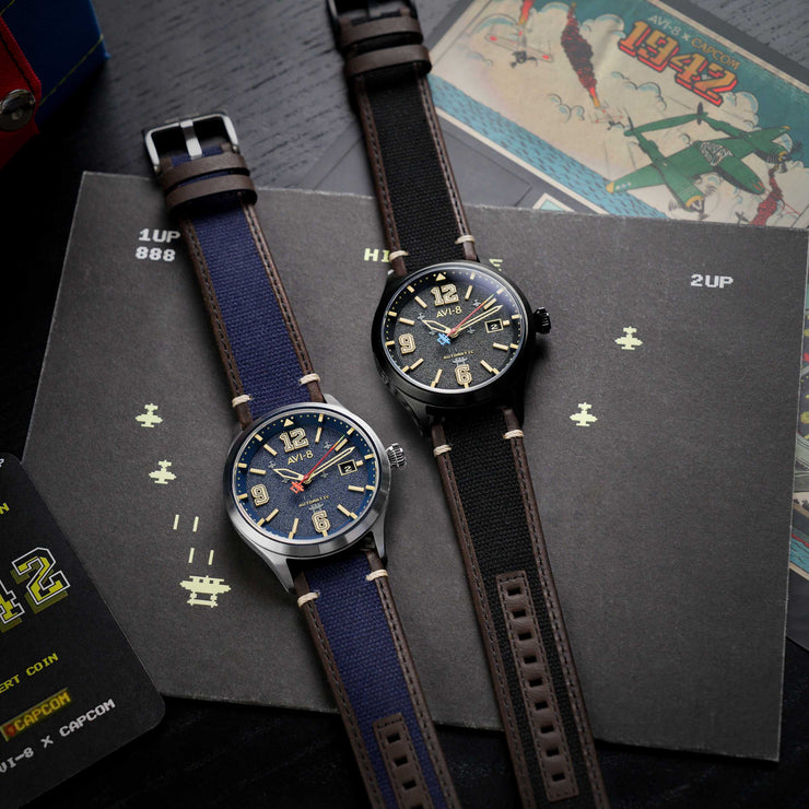 AVI-8 Flyboy Capcom 1942 Automatic Black Ace Limited Edition