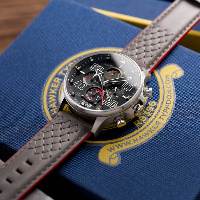 AVI-8 Hawker Typhoon RB396 Sheila Chrono Lichfield Black Limited Edition angled shot picture