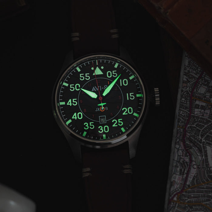 AVI-8 Hawker Hurricane Clowes Automatic Black Brown angled shot picture