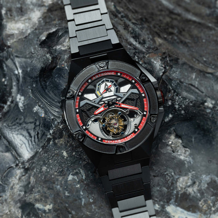 Astronic Nighthawk Tourbillon Red SS angled shot picture