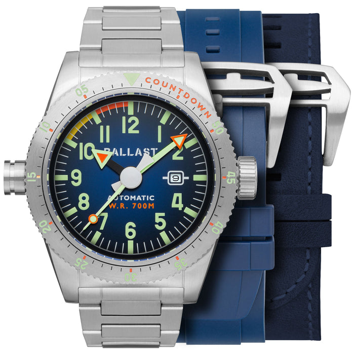 Ballast Amphion Automatic Blue SS angled shot picture