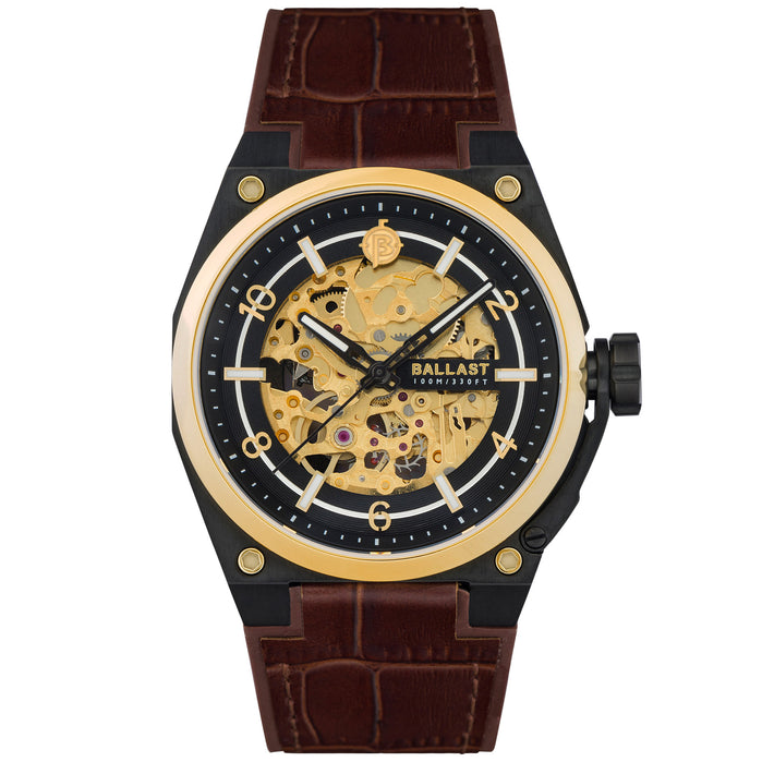 Ballast Valiant Officer Automatic Black Gold angled shot picture