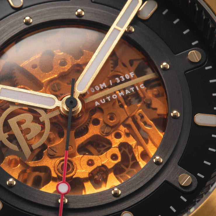 Ballast Trafalgar Skeleton Automatic Black Brown