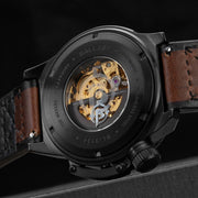 Ballast Trafalgar Skeleton Automatic Black Brown