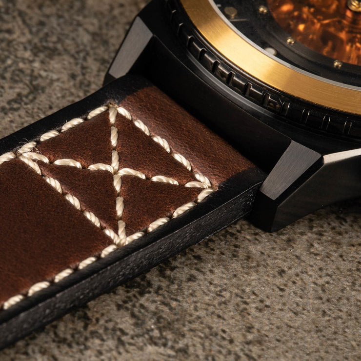 Ballast Trafalgar Skeleton Automatic Black Brown