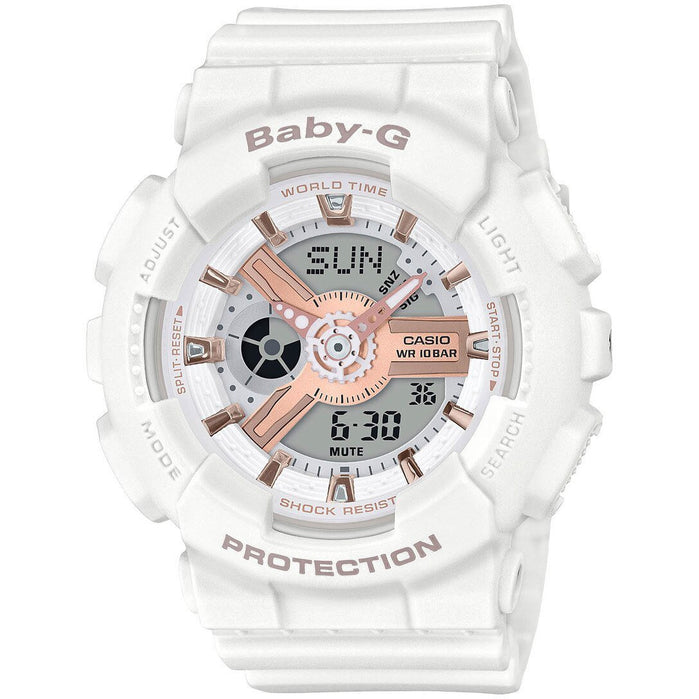 G-Shock BA110RG Baby-G White Rose Gold angled shot picture