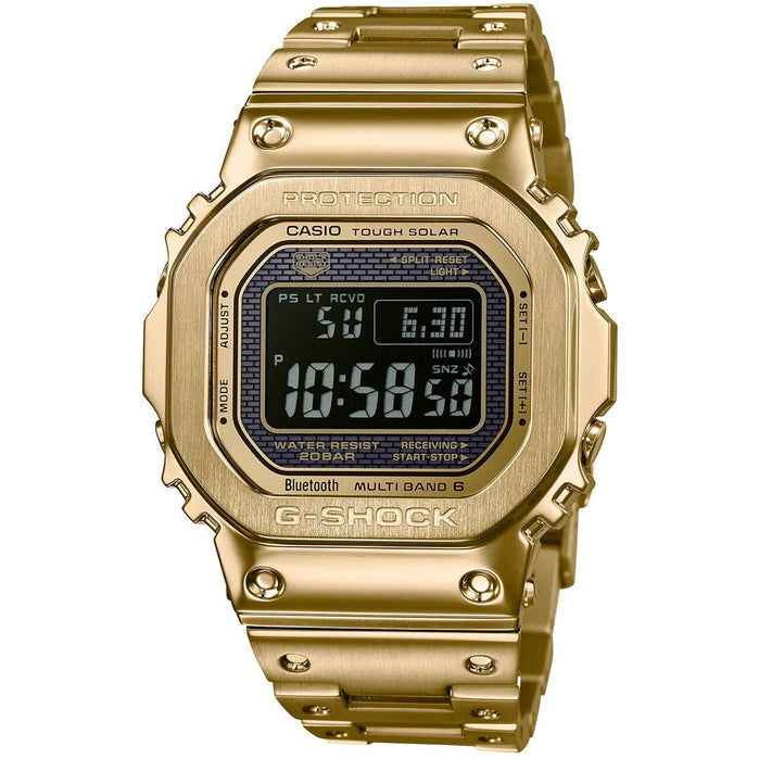 G-Shock GMWB5000 Full Metal Connected Solar Gold Black angled shot picture