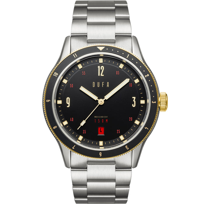 DuFa Freitaucher Automatic Caviar Black SS angled shot picture