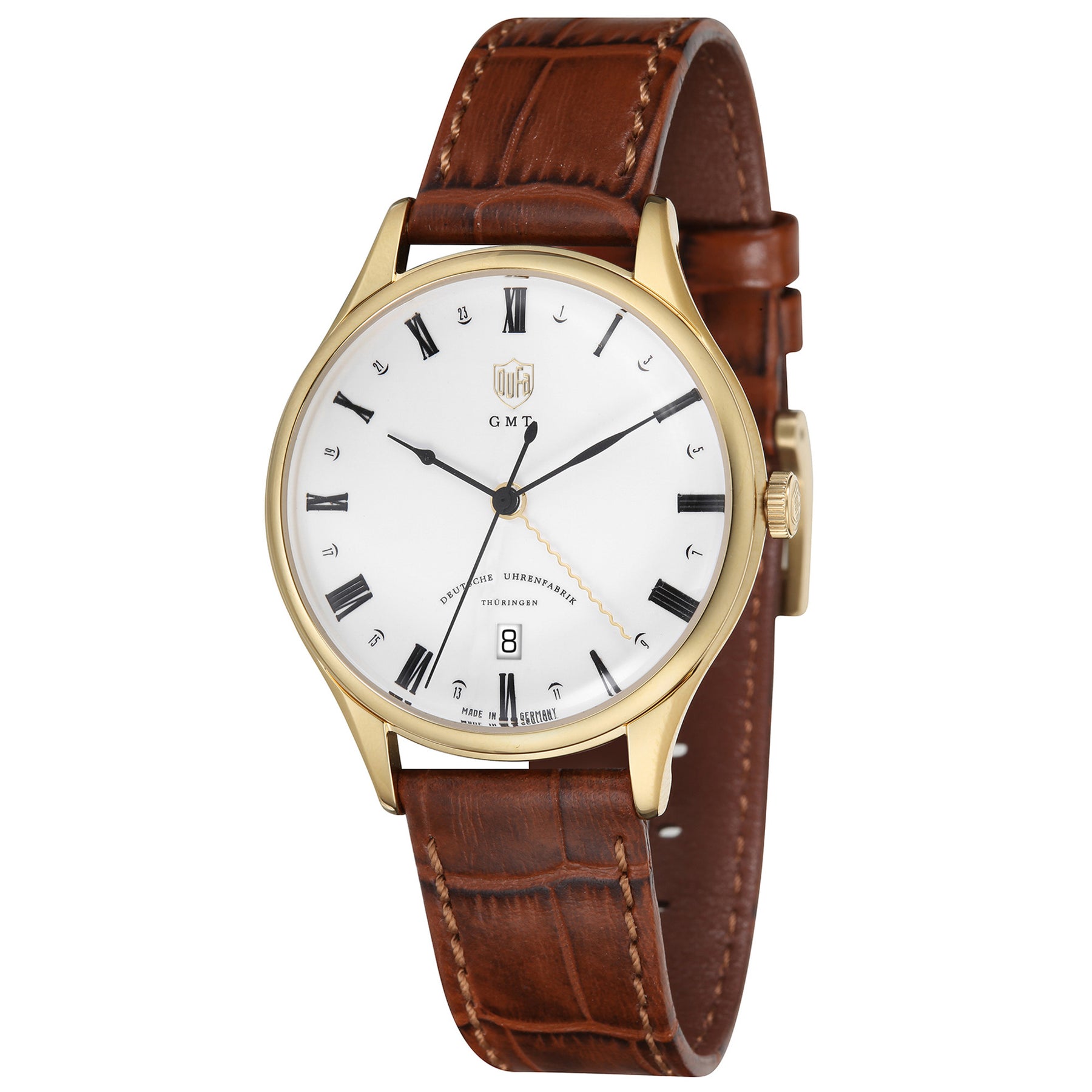 DuFa Weimar Swiss GMT White Brown – Watches.com