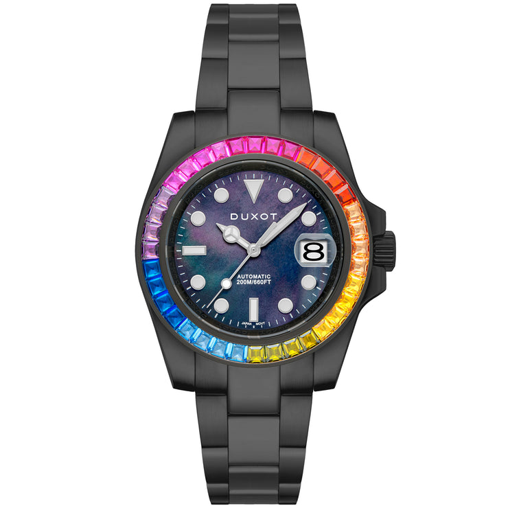 Duxot Atlantica Rainbow Diver Automatic Black MOP SS Limited Edition