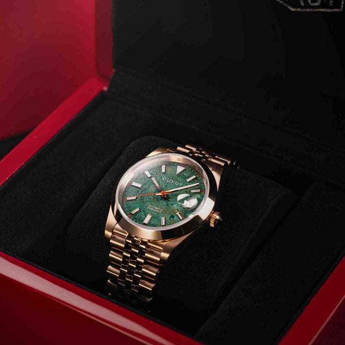Duxot Vezeto Automatic Green Gemstone Limited Edition angled shot picture