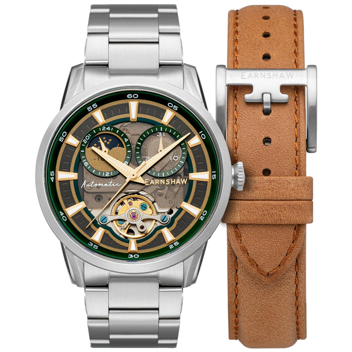 Thomas Earnshaw Carlyle Sun and Moon Automatic Green angled shot picture