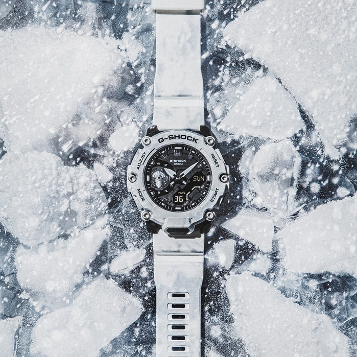 G-Shock GA2200 Snow Camouflage Limited Edition angled shot picture
