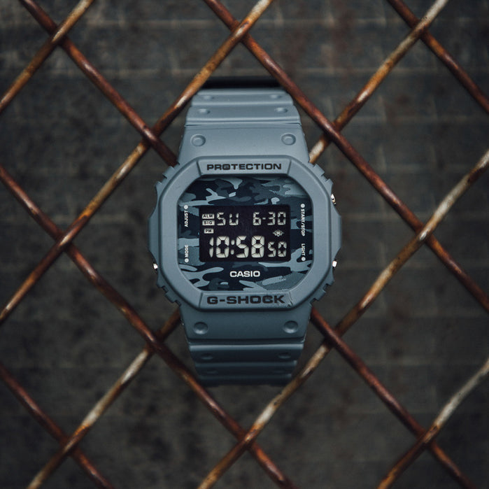 G-Shock DW5600 Camo Utility Blue angled shot picture