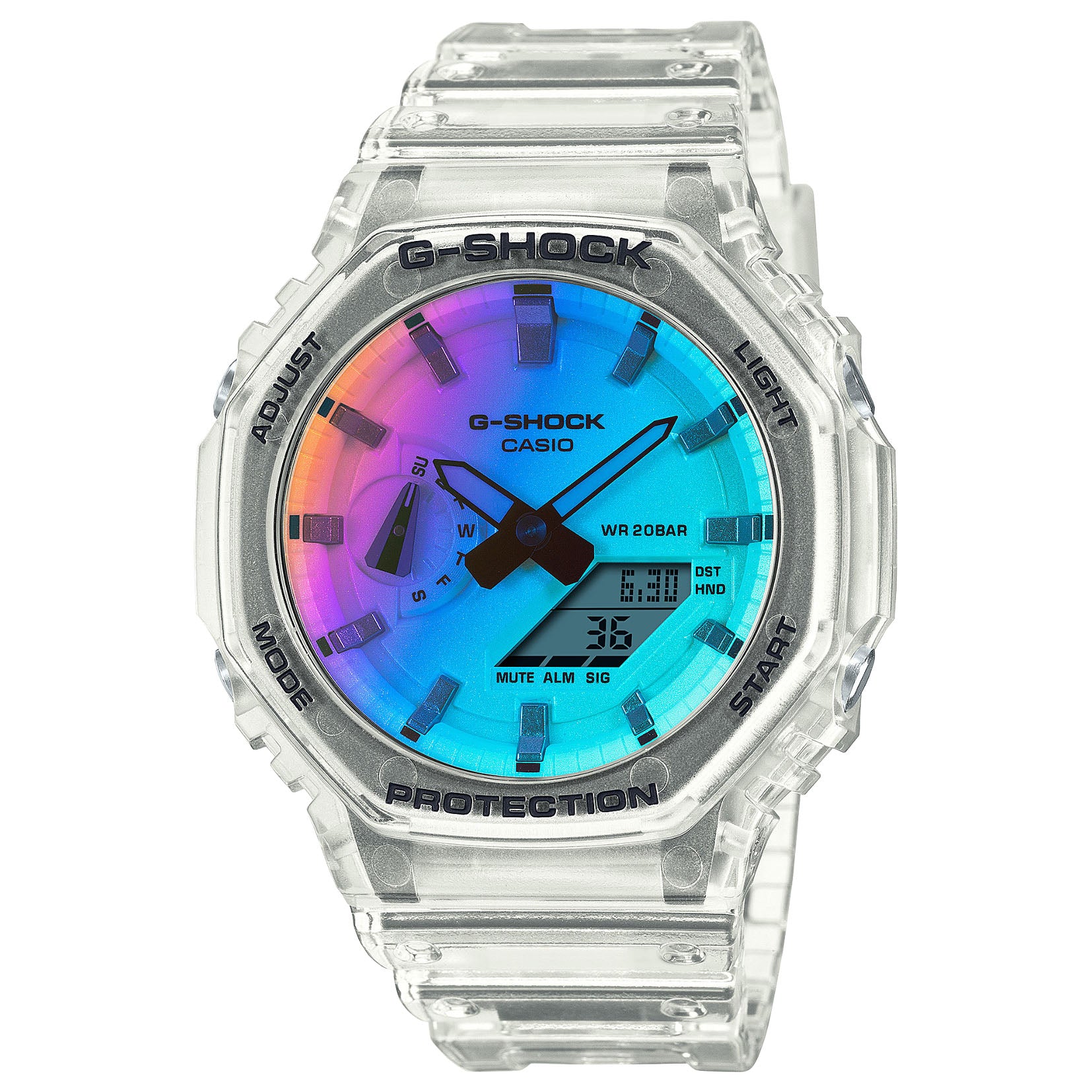G-Shock GA2100 Ana-Digi Vaporized Clear | Watches.com
