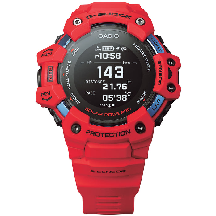 G-Shock GBDH1000 Heart-Rate Monitor Smartwatch All Red angled shot picture