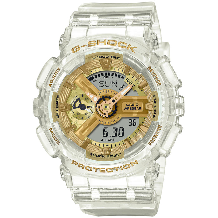 G-Shock GMAS110 Skeleton Gold Clear angled shot picture