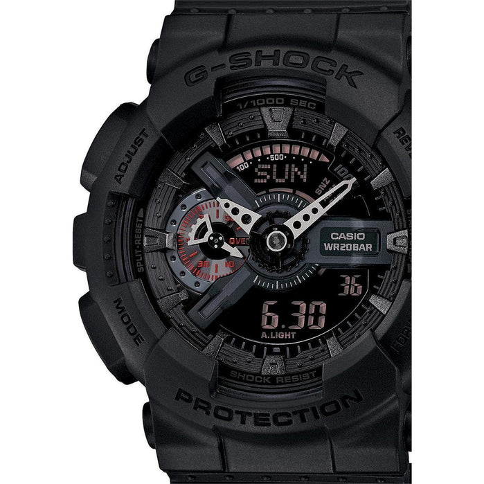G-Shock GA-110MB Classic Military X-Large Matte Black angled shot picture