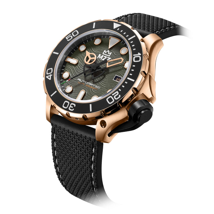 M2Z Diver 200 Automatic Rose Gold angled shot picture
