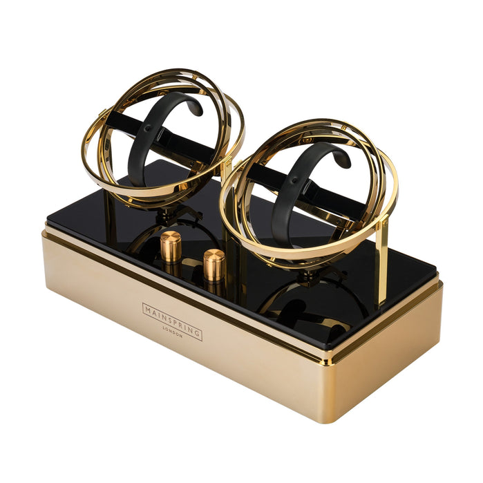 Mainspring Astronomy Dualism Watch Winder Gold angled shot picture