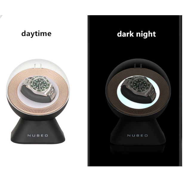 Mainspring x Nubeo Satellite Single Slot Watch Winder Black angled shot picture